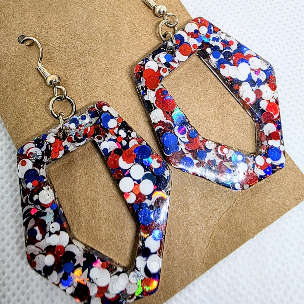 Multicolor Geometric Dangle Earrings
